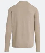 Suéter Request de corte slim, color beige, con cuello redondo y manga larga. Confeccionado en tejido de punto fino de viscosa y poliamida.