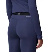 Calza térmica deportiva Columbia Midweight Stretch Omni-Heat en color azul marino, de diseño ajustado y elástico, con tecnología Omni-Wick para control de humedad y costuras planas.