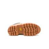 Bota Caterpillar modelo Colorado Max W, de color amarillo tostado, confeccionada en cuero con cuello acolchado en tono marrón oscuro. Cuenta con plataforma gruesa y suela dentada de goma.