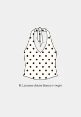 Top halter reversible con escote en V, confeccionado en tela estampada.