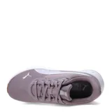 Championes Puma Flex Focus Lite Modern, color lila con detalles plateados y suela blanca.