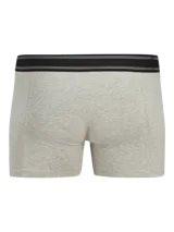 Pack de tres boxers de algodón elastizado, con cintura elástica con logo de la marca. Incluye un boxer gris melange, uno verde petróleo y uno negro.