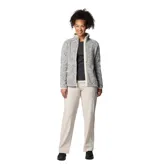 Campera polar Columbia modelo Sweater Weather Full, de color gris melange con detalles y cierre en color blanco. Cuenta con cuello alto, bolsillos laterales con cierre y logo de la marca bordado en el pecho.