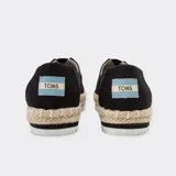 Alpargatas negras de lona con plataforma de yute y suela de goma.