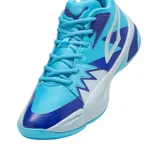 Championes de básquet Puma Genetics Men, color celeste con detalles en azul y blanco.