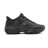 Championes Skechers Hands Free Slip-ins E'Lite Afterburn - Grill Corporal, color negro. Diseñados con tecnología Heel Pillow, capellada de cuero y material sintético, cordones elásticos, plantilla acolchada Skechers Air-Cooled Memory Foam y suela de tracción flexible.