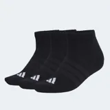 Pack de tres pares de medias deportivas Adidas de corte bajo, color negro con logo blanco en la puntera y diseño acolchado en la planta.