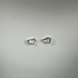 Aros tipo argolla de plata 925 con pequeños cristales engarzados.