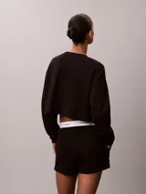 Shorts de estar por casa Calvin Klein, confeccionados en punto de algodón, con cintura elástica con logo de la marca y bolsillos laterales.