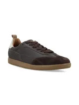 Championes urbanos Hush Puppies modelo Galilo, color chocolate, con diseño de puntera reforzada en gamuza y cuerpo en cuero texturizado. Presenta suela de goma color caramelo y detalle de talón en contraste.