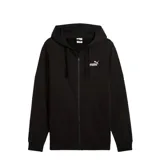 Campera deportiva Puma con cierre frontal completo, capucha ajustable con cordones y bolsillos tipo canguro. Presenta el logo de la marca bordado en el pecho y puños acanalados.