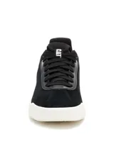 Sneakers Caterpillar modelo Hex Lite Qt, color negro con suela chunky blanca, confeccionadas en gamuza con detalles sintéticos y cordones negros.