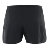 Short deportivo Salomon Sense Aero de 5 pulgadas, color negro, con diseño minimalista, aberturas laterales en el dobladillo y logotipo reflectante de la marca.