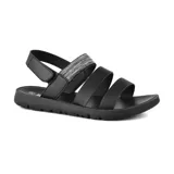 Sandalias bajas Korium Sara, color beige con tiras de ajuste con velcro y detalles en plateado y rosa.