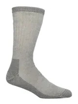Calcetín de caña media en tejido grueso de color gris, confeccionado en fibra de bambú con refuerzo en talón y puntera.