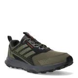 Championes de trail running Adidas Terrex Tracefinder 2, color verde oliva con detalles en negro y naranja.