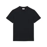 Remera Lacoste de manga corta y cuello redondo, color negro, con el clásico logo de cocodrilo bordado en el pecho.
