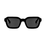 Lentes de sol Glasgow de diseño rectangular grande y moderno, con armazón negro de plástico reciclado (RPET) y cristales oscuros con filtro UV 400.
