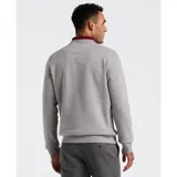 Buzo de cuello redondo en felpa gris con logo bordado de pingüino.