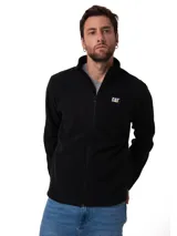 Campera de polar con cierre frontal completo, cuello alto y bolsillos laterales. Presenta el logo de la marca bordado en el pecho.