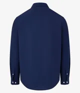 Camisa de corte regular, color gris claro, con cuello inglés, manga larga y cierre frontal con botones. Confeccionada en una mezcla de algodón y poliéster, presenta un diseño clásico y versátil de la marca Marfinno.