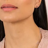 Aros de plata 925 con piedra lunar melocotón rectangular.