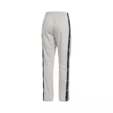 Pantalón Adidas Adibreak de color gris, con cintura elástica y una banda lateral negra con botones a presión y las clásicas tres franjas blancas de la marca. Incluye el logo de Adidas Originals y etiqueta bordada en la parte inferior de la pierna.