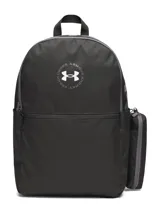 Mochila Under Armour Essential Printed BP color negro, con estampado gris, compartimento principal con cierre, bolsillo frontal y estuche desmontable con cremallera.