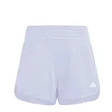 Short deportivo Adidas color lila con cintura elástica acanalada y logo estampado en la pierna.