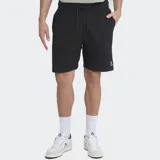 Short deportivo negro de algodón rústico, con cordón ajustable en la cintura y pequeño logo bordado en el lateral de la pierna.