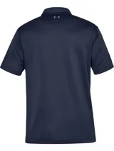 Chomba Under Armour Tech Polo azul marino, de manga corta, con cuello y cierre frontal de botones.