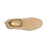 Zapatillas slip-on Caterpillar modelo Flexion, de color tostado con suela de goma marrón y elásticos laterales para un calce cómodo.