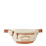 Riñonera New Balance color beige con detalles en marrón.