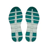 Championes deportivos On modelo Cloud X 5 de color blanco con detalles en verde menta y gris. Presentan capellada de malla transpirable y suela CloudTec con amortiguación Helion.
