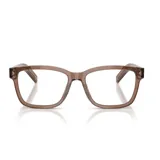 Lentes ópticos Prada modelo B10 con armazón de acetato translúcido en color marrón y diseño cuadrado.