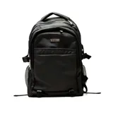 Mochila deportiva negra Hi-Tec Elian Waterproof, con diseño resistente al agua, múltiples compartimentos con cierre, bolsillos laterales de red y asas ajustables.