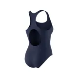 Malla enteriza Fila de color negro, con diseño deportivo de espalda estilo racerback y logo de la marca estampado en el frente.