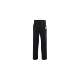 Pantalón jogging negro con cordón ajustable en la cintura, costuras frontales en relieve y parche con logo de Casablanca en la pierna izquierda.