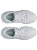 Championes de running Under Armour Phade RN 3, color blanco con detalles en verde menta. Parte superior de malla ligera y transpirable, plantilla extraíble y entresuela de EVA para mayor amortiguación.