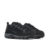Calzado de trekking Merrell modelo Accentor 4 Wp, de color negro, confeccionado con gamuza y malla transpirable, con diseño impermeable, suela de goma y cordones tradicionales.