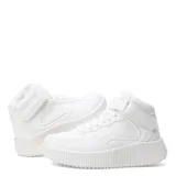 Championes estilo botita color blanco, con cordones y suela alta.