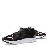 Championes de running Puma modelo Redeem Profoam, color negro con detalles en rosa y suela blanca. Presentan diseño de malla transpirable, cierre con cordones y tecnología de amortiguación Profoam.