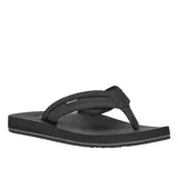 Ojotas Sanuk modelo Ziggy, color negro, con tiras anchas y suela ergonómica de espuma.