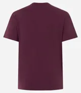 Remera básica de corte ajustado, color marrón, con cuello redondo y mangas cortas, confeccionada en tejido de rib acanalado.