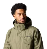 Campera Columbia Bugaboo III Fleece Omni-Tech de color verde militar, modelo 3 en 1 con capucha desmontable y forro polar interior.