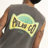 Musculosa blanca de algodón con logo estampado en el pecho.