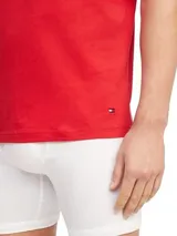 Pack de tres remeras de cuello redondo confeccionadas en algodón, con diseño clásico de manga corta y logo de la marca bordado en la parte inferior.