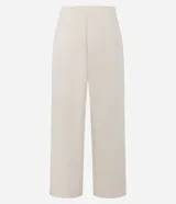 Pantalón de corte recto y cintura alta, confeccionado en una mezcla de poliéster, viscosa y elastano. Presenta una caída fluida y un acabado liso, ideal para un estilo sofisticado y cómodo.