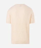 Remera Marfinno de manga corta para hombre, confeccionada en algodón con textura geométrica de cuadraditos. Presenta escote redondo y terminaciones acanaladas en cuello y ruedo.