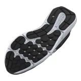 Championes de running Under Armour Charged Assert 10, color negro con logo lateral en blanco y suela con tecnología Charged Cushioning en color blanco.